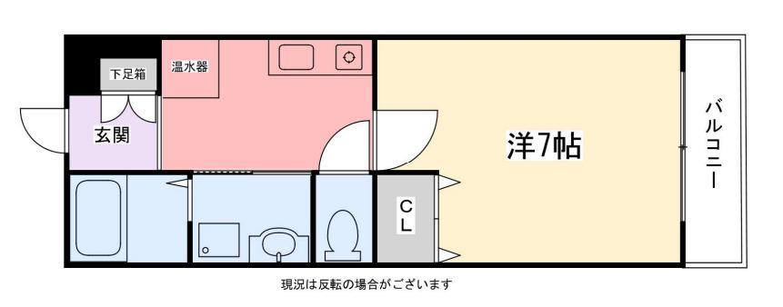 インタービレッジ船丘(1K/3階)の間取り写真