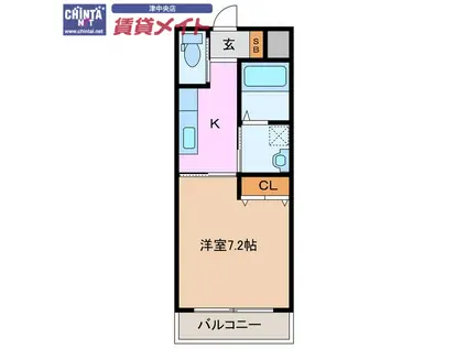 DEAR COURT (1K/2階)の間取り写真