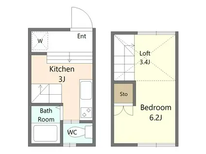 ドリームハイツ(1K/1階)の間取り写真