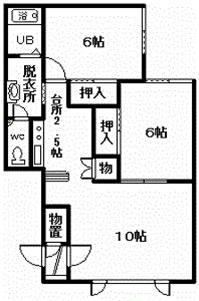 メープルA・B・C・D(2LDK/2階)の間取り写真