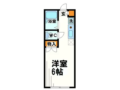 アベニューK(1K/1階)の間取り写真