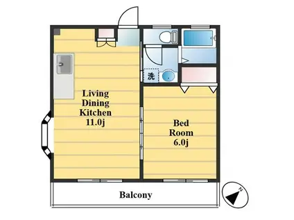 アプリルハオス(1LDK/2階)の間取り写真