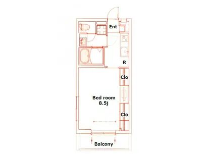 BLANC(1K/2階)の間取り写真