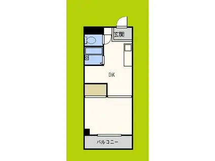 ビジタル浪速2(1DK/3階)の間取り写真