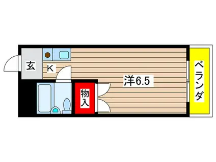 ヒルトップA(1K/2階)の間取り写真