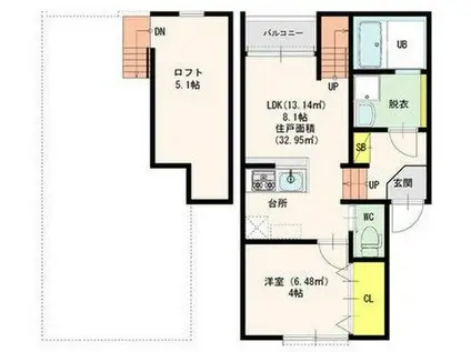 プレジデンス(1LDK/1階)の間取り写真