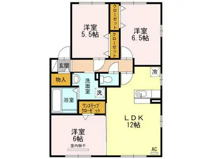 シェルメール(3LDK/1階)の間取り写真