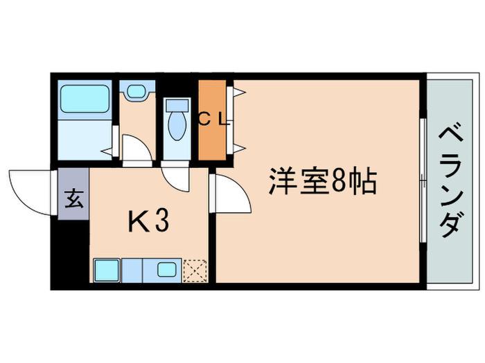 プチフルール千(1K/1階)の間取り写真