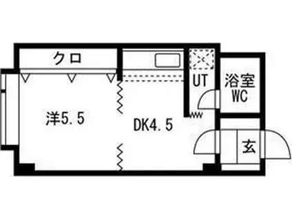 曙リバーサイドビル(1DK/3階)の間取り写真