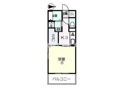 ヴァンベール京山(1K/1階)の間取り写真