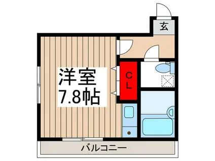 レジデンスいちかわ(ワンルーム/2階)の間取り写真