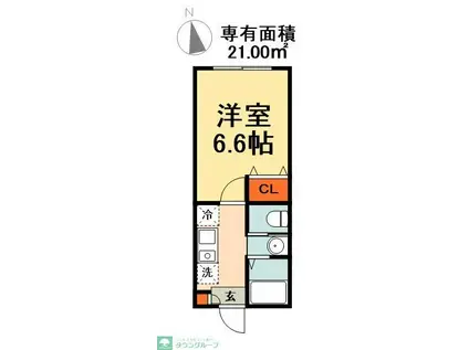 幕張町共同(1K/1階)の間取り写真