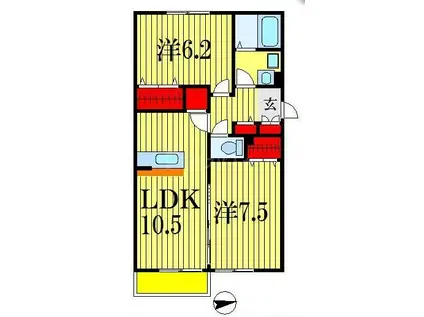 クリアコート(2LDK/3階)の間取り写真