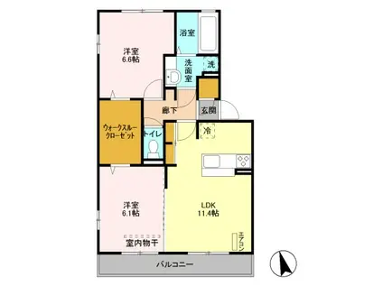 HOUSE BEBE(2LDK/3階)の間取り写真