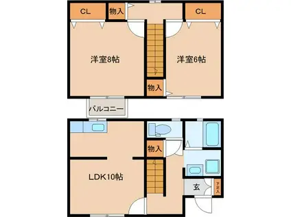 ファーストパインヒルズA(2LDK/1階)の間取り写真