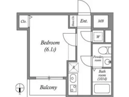 SERENITE本町REFLET(1K/7階)の間取り写真