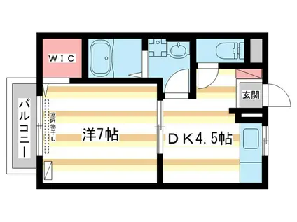 カルチェ本町(1DK/2階)の間取り写真