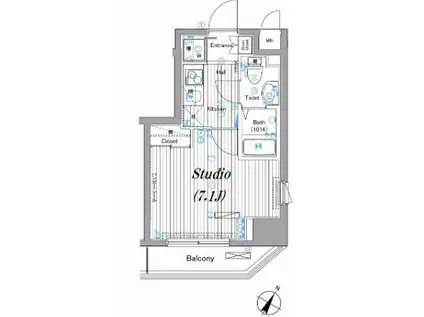 ガーラ・シティ渋谷幡ヶ谷(1K/5階)の間取り写真