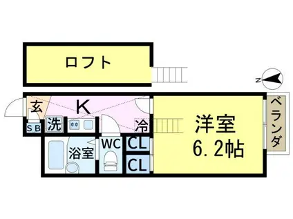 NATURA SHINKOIWA(1K/2階)の間取り写真