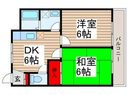 クオリティ松阪(2DK/2階)の間取り写真