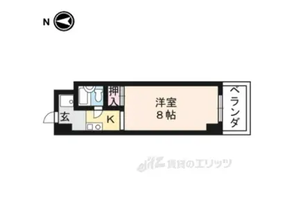 サンハイツ西(1K/2階)の間取り写真