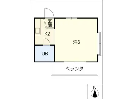 メゾン白鳥(1K/2階)の間取り写真