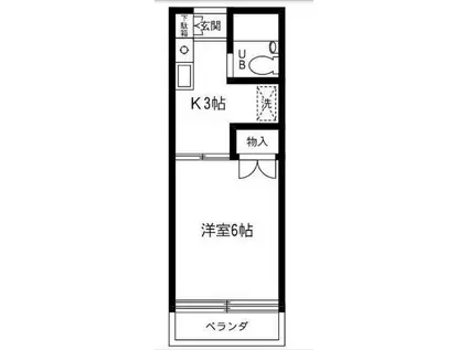 グリーンハイム(1K/1階)の間取り写真