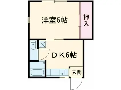 グリーンパーク(1DK/1階)の間取り写真