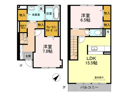 YUSEIRESIDENCE甲子園(2LDK/1階)の間取り写真