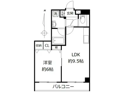 WING OHBA ウイングオオバ(1LDK/5階)の間取り写真