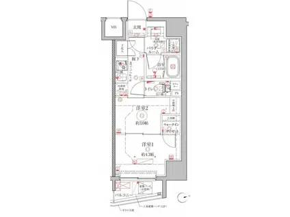クレイシアIDZ上野 クレイシアIDZ上野(1DK/6階)の間取り写真