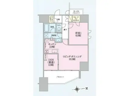 トラープランド翠命館(1LDK/2階)の間取り写真