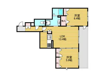 シャーメゾン東三国(2LDK/2階)の間取り写真