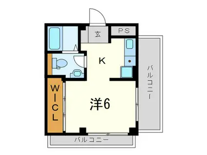 ハイツオークラしのはら(ワンルーム/3階)の間取り写真