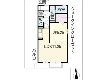 モナリエ青山(1LDK/2階)の間取り写真