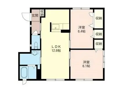 セピアコート(2LDK/1階)の間取り写真