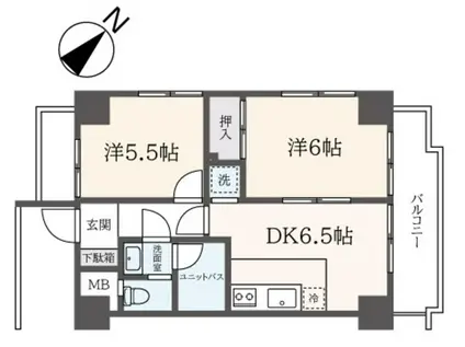 コスモ吉野町(2DK/7階)の間取り写真