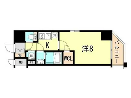 エスプレイス神戸ハーバーランド(1K/4階)の間取り写真