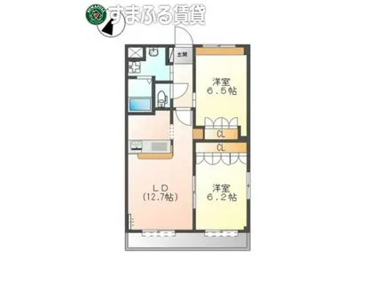 コンフォルト(2LDK/1階)の間取り写真