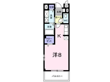 ＪＲ大糸線 島内駅 徒歩7分 2階建 築24年(1K/1階)の間取り写真