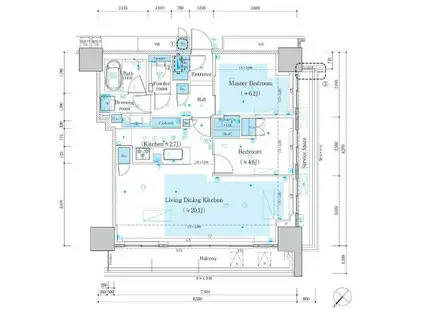 MID TOWER GRAND(2LDK/29階)の間取り写真