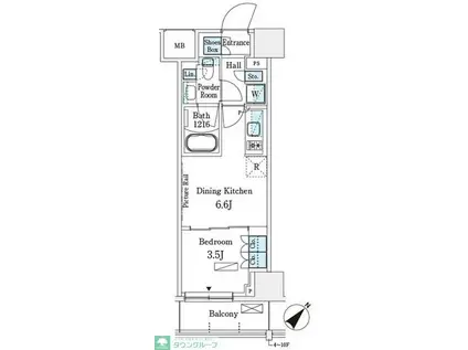 パークアクシス横浜伊勢佐木町通(1DK/10階)の間取り写真