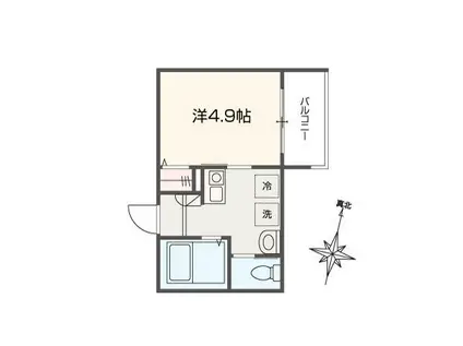 MELLAS大泉学園 メルラスオオイズミガクエン(1K/2階)の間取り写真