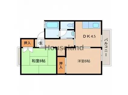 セジュール堀止(2DK/2階)の間取り写真