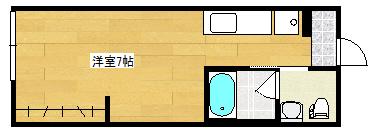 カメリア己斐西(ワンルーム/1階)の間取り写真