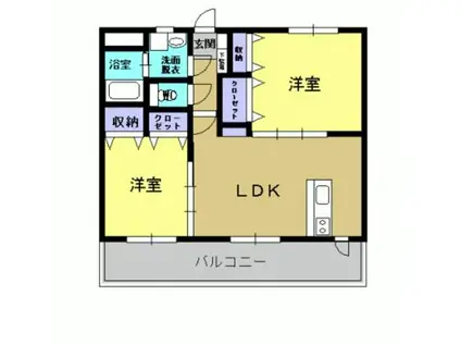 ソレイユガーデン(2LDK/2階)の間取り写真