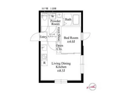 CASA GRAZIE 新小岩(1LDK/4階)の間取り写真