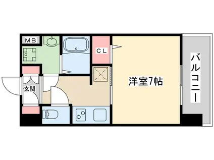 エスレジデンス福島グランデ(1K/9階)の間取り写真