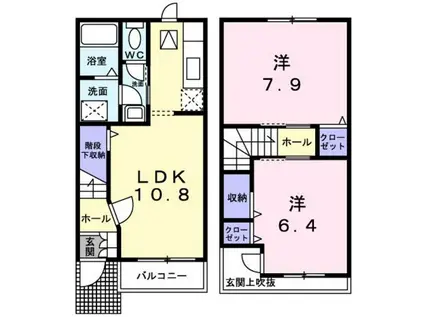 プロバンス(2LDK/1階)の間取り写真