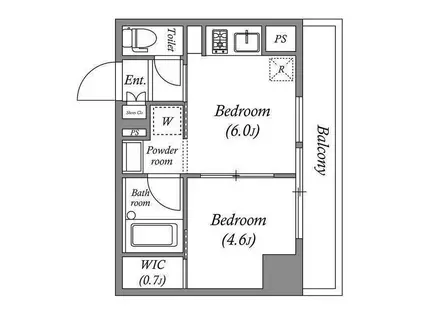 CORVAL住吉(1DK/6階)の間取り写真
